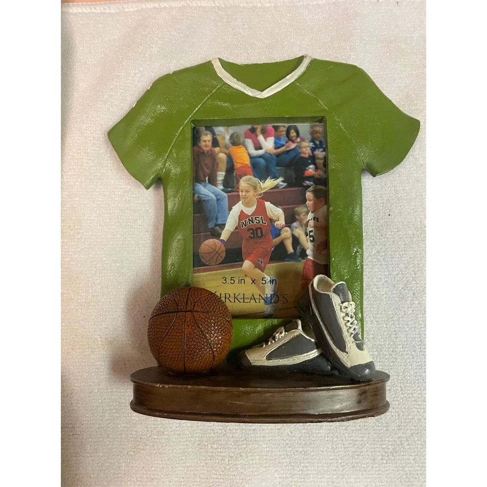 Kirkland's Basketball Jersey‎ Picture Frame Green Sports Decor Resin cottage